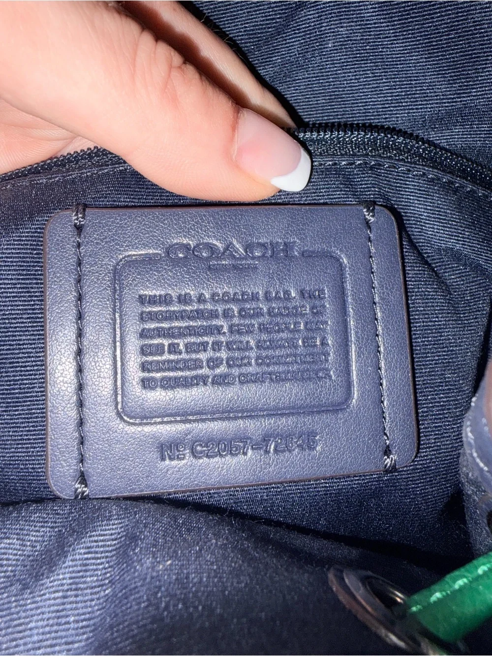 Coach Pebbled Leather Emerald Green Backpack